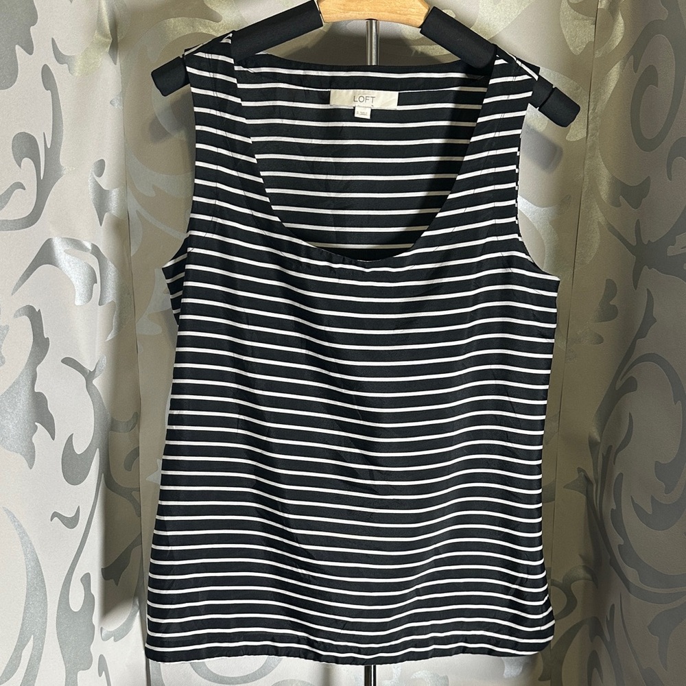 LOFT Classic Striped Tank Top soft light weight Size small.